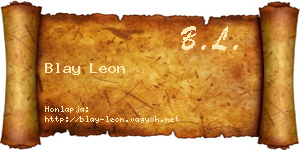 Blay Leon névjegykártya